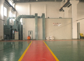 Large transformer sandblasting room