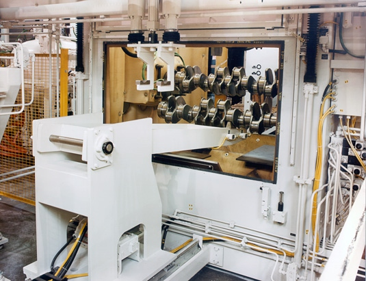Special shot peening machine for crankshaft