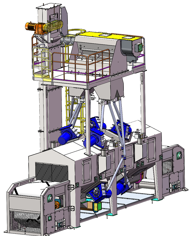 Mesh belt through shot blasting machine （JCK-WDP11-8）